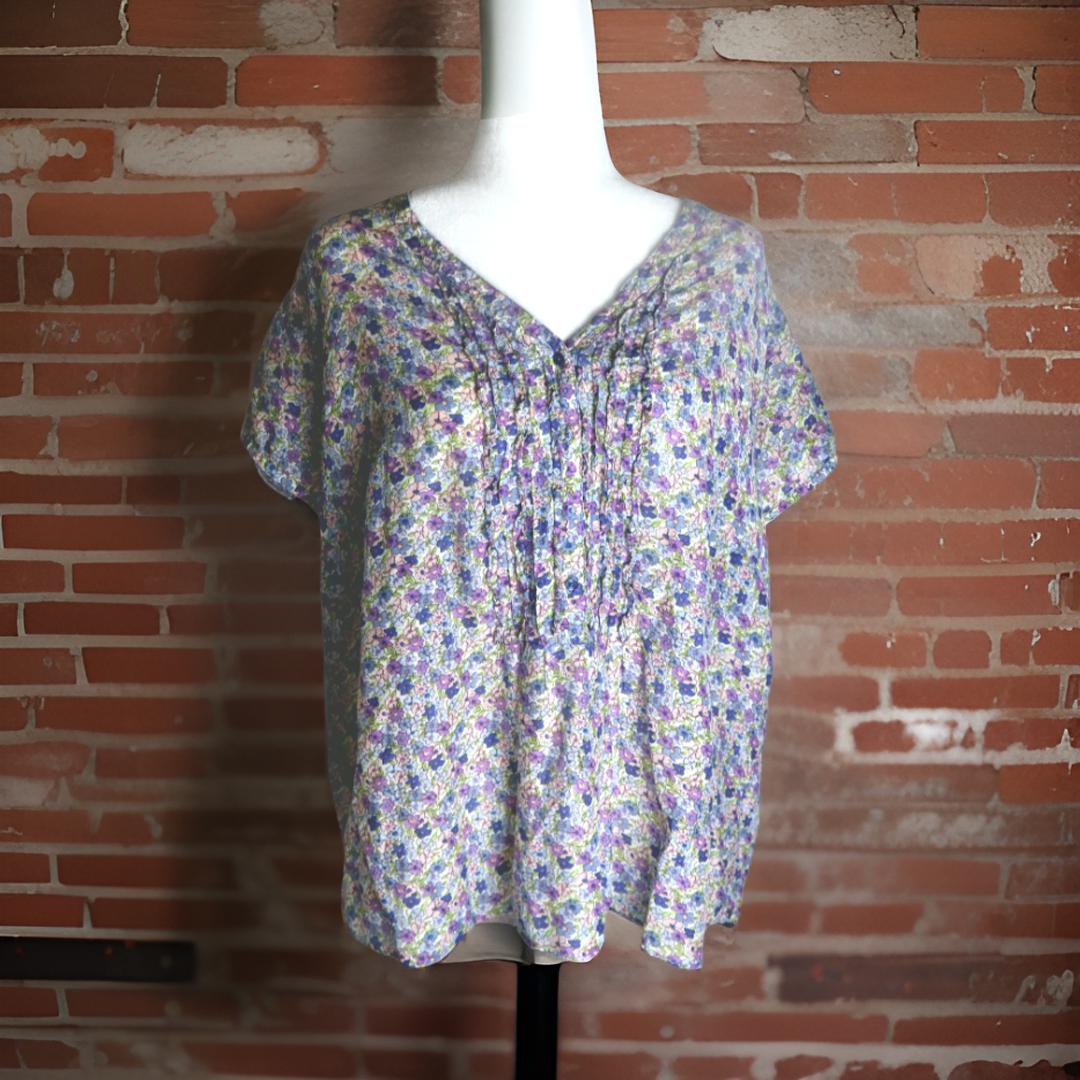 Dress Barn Ruffle Floral Print Top Size 22/24